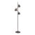 1970s Nova of California Triplet 3-Light Nickel Floor Lamp - 61" Mid-Century Modern, Black Nickel Steel, Foot Slide Dimmer For Sale