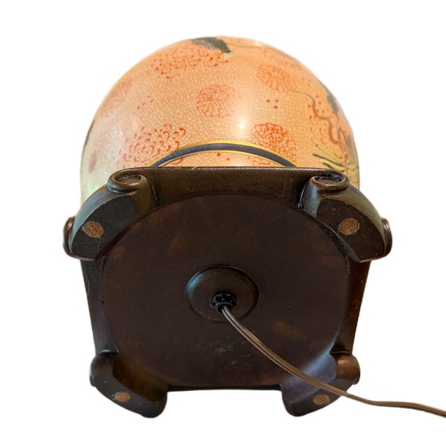 Ceramic Vintage Mid-Century Japanese Satsuma Porcelain Ginger Jar Table Lamp For Sale - Image 7 of 7