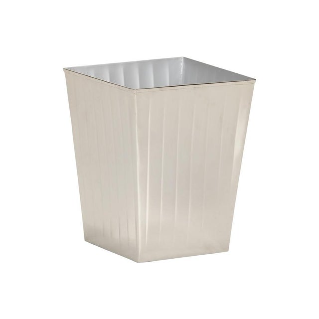 Contemporary Wildwood Ribbed Wastebasket For Sale - Image 3 of 3