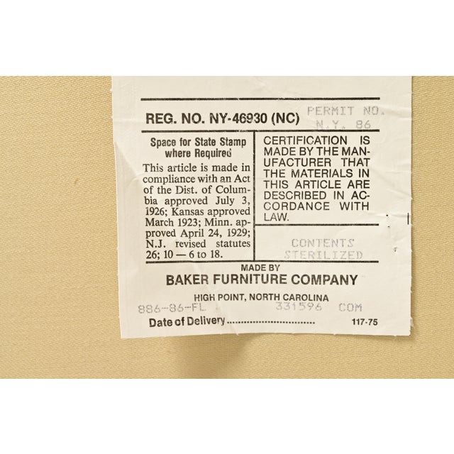Baker Furniture Blue Velvet Upholstered Roll Arm Sofa For Sale - Image 9 of 13