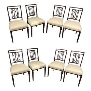 Set of Eight George III Style Mahogany Dining Chairs For Sale