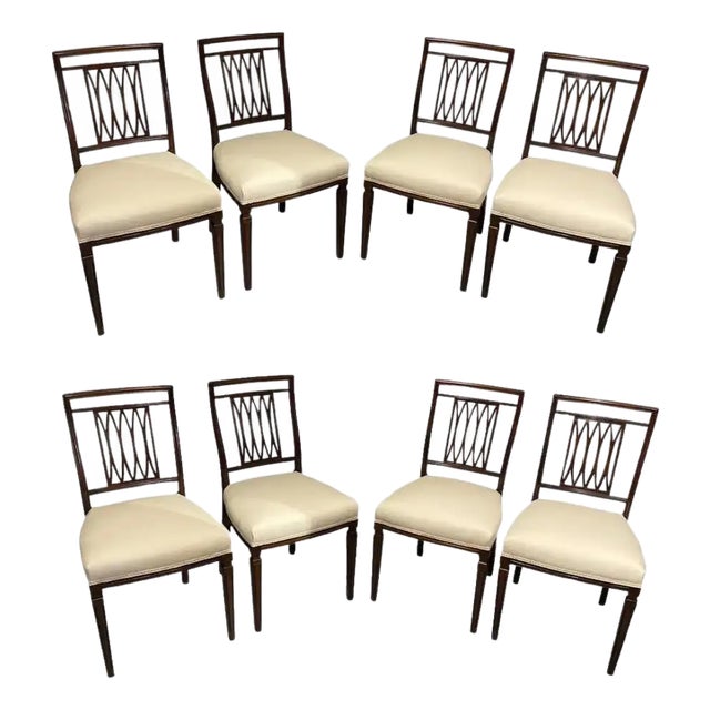 Set of Eight George III Style Mahogany Dining Chairs For Sale