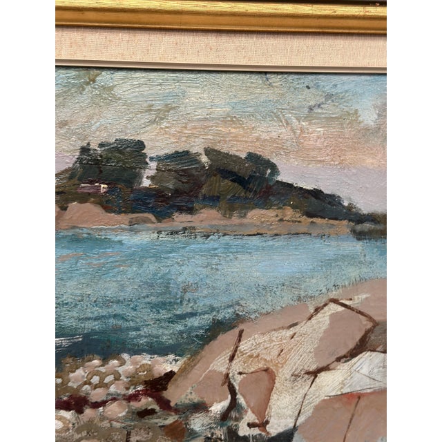 Mid-Century Modern Bertil Wahlberg, Coast, 1960s, Oil on Canvas, Framed For Sale - Image 3 of 16