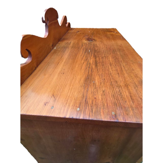 Wood Antique American Empire Two-Over-Four Tiger Maple Dresser With Glass Knobs For Sale - Image 7 of 8