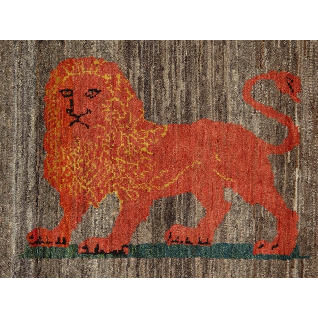 Taupe Vintage Hand-Knotted Persian Lori Gabbeh Rug 3'3" X 4'11" For Sale - Image 8 of 8