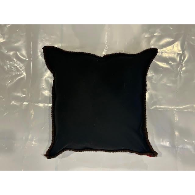 Pillow made with genuine hand made antique Persian Sarouk rug fragment- Poly fill, fabric backing with sewn closure-