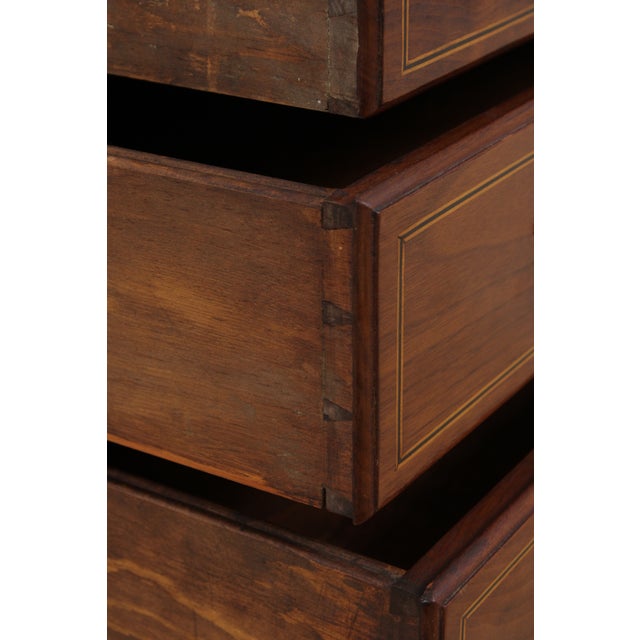Antique Bench Made Inlaid Walnut Slant Front Desk For Sale - Image 9 of 16