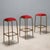Red Brass Stools, 1950s, Set of 3 For Sale - Image 8 of 8