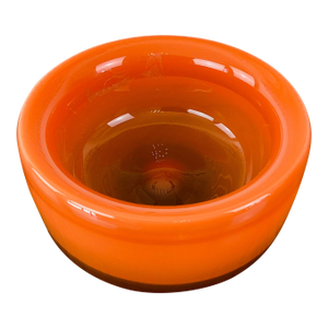 Vintage Mid-Century Modern Eva Englund for Pukeberg Sweden Orange Art Glass Bowl