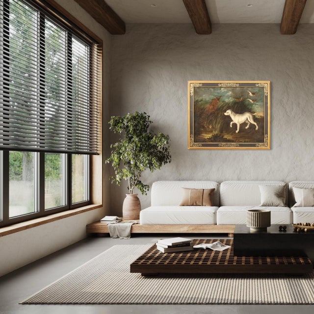 French Artist, Landscape with Dog, 1750, Oil on Canvas, Framed For Sale - Image 4 of 16