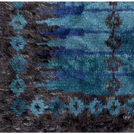 Rustic European Mid 20th Century Designer European Shag Wool Rug 4’1" X 5’5" For Sale - Image 3 of 5