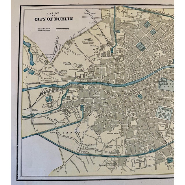Illustration Dublin, Ireland, Original Map by Cram, 1889 For Sale - Image 3 of 3