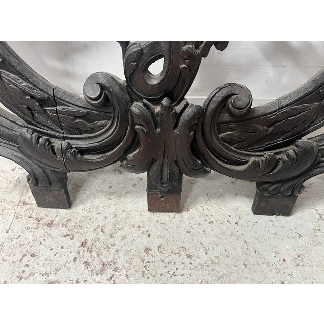 Wood Monogrammed Carved Oak Architectural Element, 18th Century For Sale - Image 7 of 12