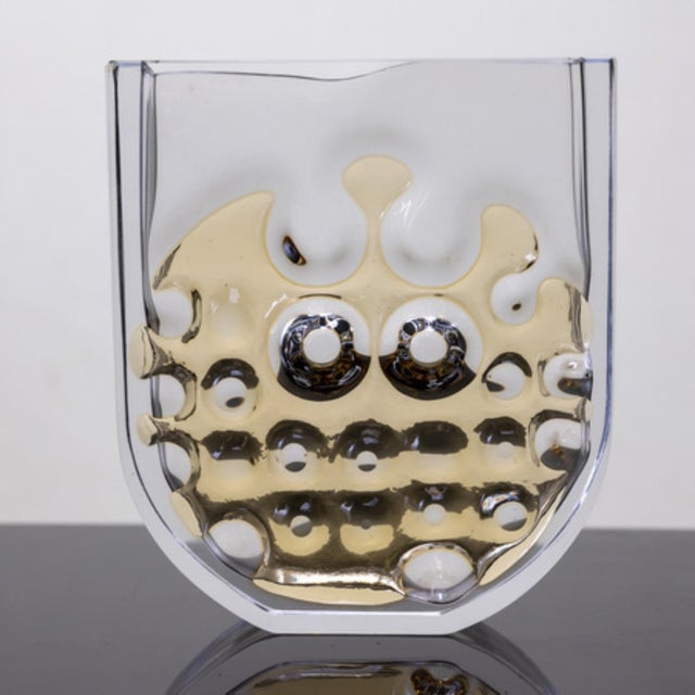 1970s Large Cut-Glass Vase by Ladislav Oliva for Exbor, 1970 For Sale - Image 5 of 8