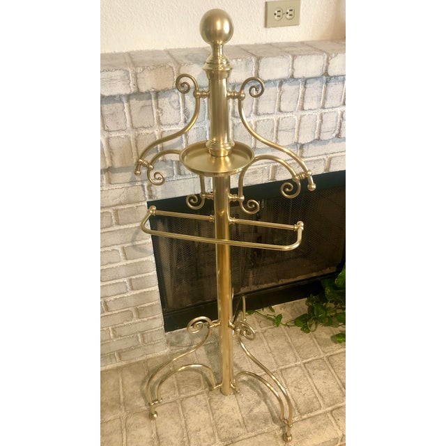 Brass Vintage Butlers Valet Stand Coat Rack Gentleman's Butlers