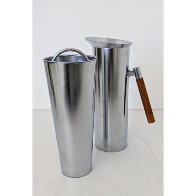 Italian Mid-Century Italian Brushed Steel Cocktail Strainer For Sale - Image 3 of 9