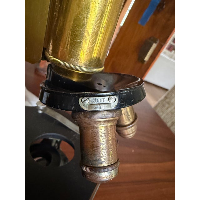 Early 20th Century Bausch & Lomb Brass Microscope in Original Cabinet For Sale - Image 12 of 18