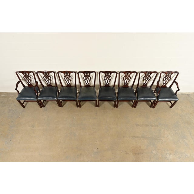 1980s Councill Craftsmen Georgian Carved Mahogany Dining Chairs, Set of Eight For Sale - Image 5 of 14