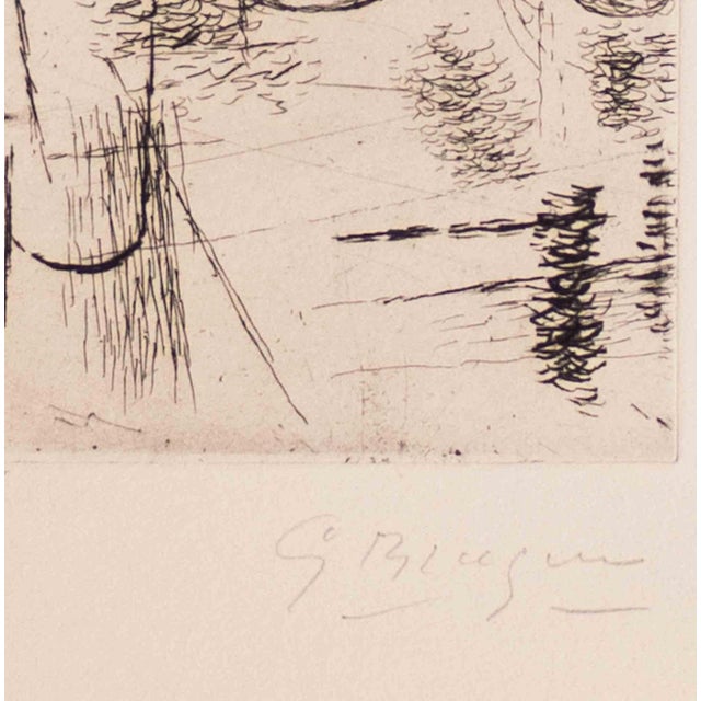 Etching with drypoint, 1912, on Arches wove paper, a fine impression printing with plate tone and much burr, hand signed...