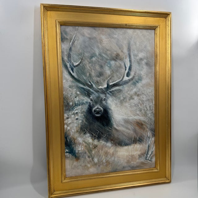 Noemi Kosmowski “Smoky Day” Original Stag Oil Painting, 2025 For Sale - Image 12 of 12