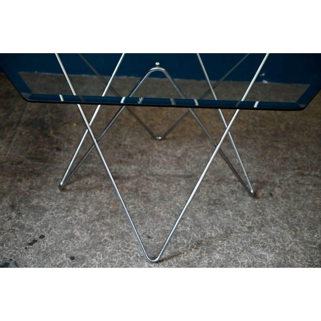 Vintage Table with Eiffel Legs and Hexagonal Top in Beveled Glass, 1980s For Sale - Image 9 of 17