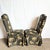 Textile Vintage Regency Black and Gold Animals Skirted Parsons Dining Chairs - Set of 4 For Sale - Image 7 of 10