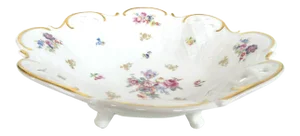 Reichenbach Pierced Lattice Porcelain Footed Serving Centerpiece Bowl