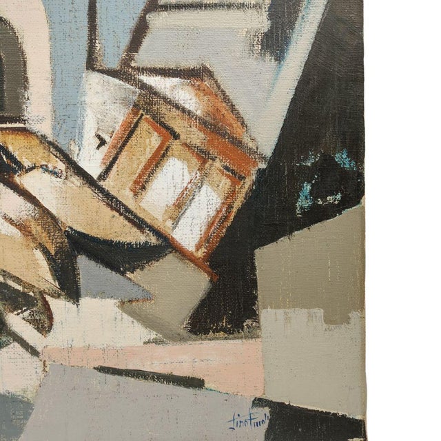 Modern Lino Piccoli, Glimpse of a City, Italy, 1960s-1970s, Oil on Canvas For Sale - Image 3 of 13