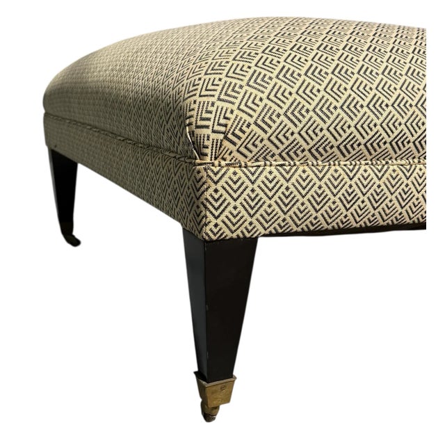 2000 - 2009 Ralph Lauren Square Ottoman Bench W Geometric Upholstery For Sale - Image 5 of 5