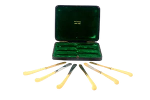 Antique Bvlgari Spreaders/Knives - Set of 6 W/Case Bvlgari New York
