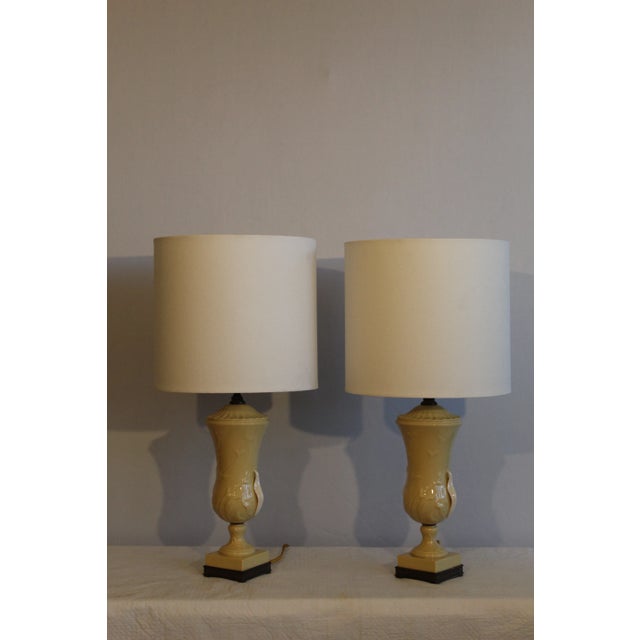 Ceramic 1930s Lenox China Lamps - a Pair For Sale - Image 7 of 11