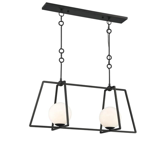 Mid-Century Modern Stratus Large 2-Light Linear Bronze Chandelier For Sale - Image 3 of 8