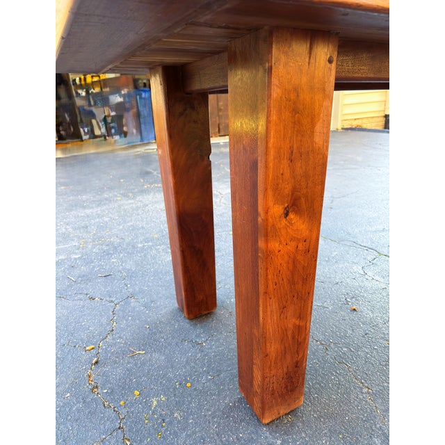 Ebony Vintage Solid Walnut Handmade Parsons Table For Sale - Image 8 of 15