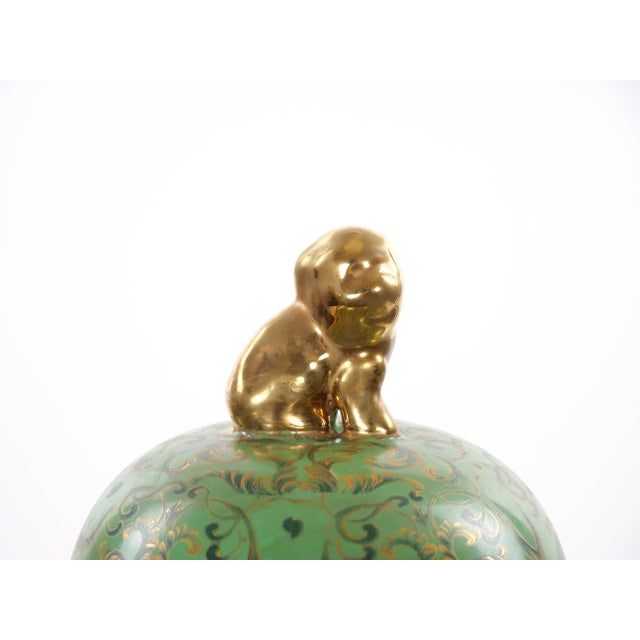 Large 20th Century Chinese Export Hand-Painted Enameled Lidded Decorative Urn For Sale In New York - Image 6 of 10