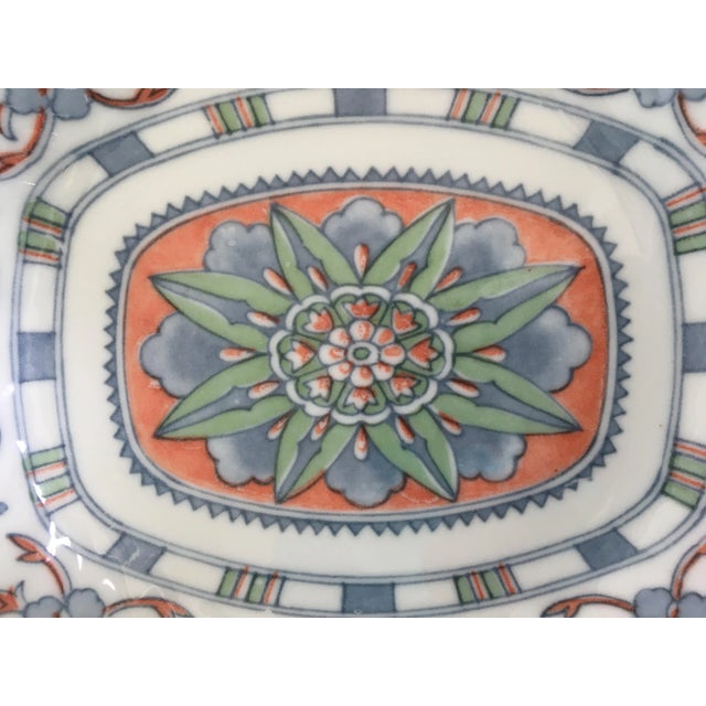 Ceramic Late 20th Century Porcelain Scalloped Edge Floral Shallow Bowl/Catchall For Sale - Image 7 of 13