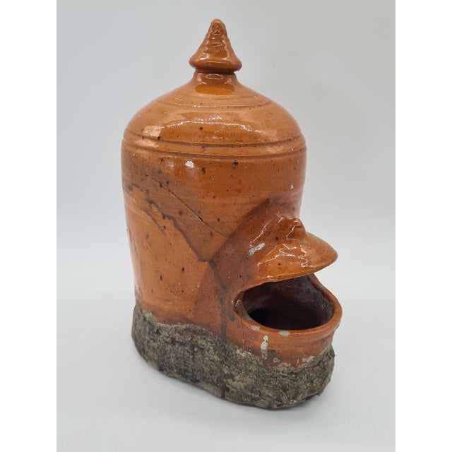 Ceramic Antique Ceramic Bird Feeder, Central Europe, 1900s For Sale - Image 7 of 11