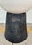 Stylish Made Goods Modern Black and White Loz Garden Stool, black washed base, glossy white top, showroom floor sample