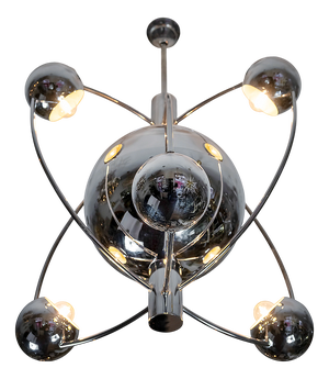 Mid-Century Modern Space Age Italian Chrome Chandelier, 1960