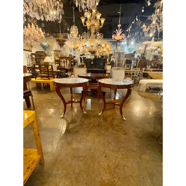 Pair of Italian Empire Style Mahogany Side Tables For Sale In Dallas - Image 6 of 7
