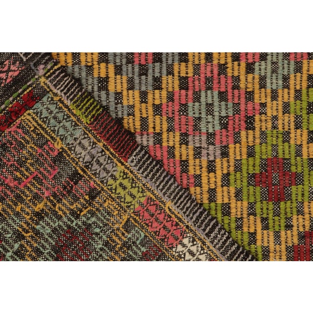 Textile Vintage Cecim Kilim in Multicolor Tribal Pattern For Sale - Image 7 of 7