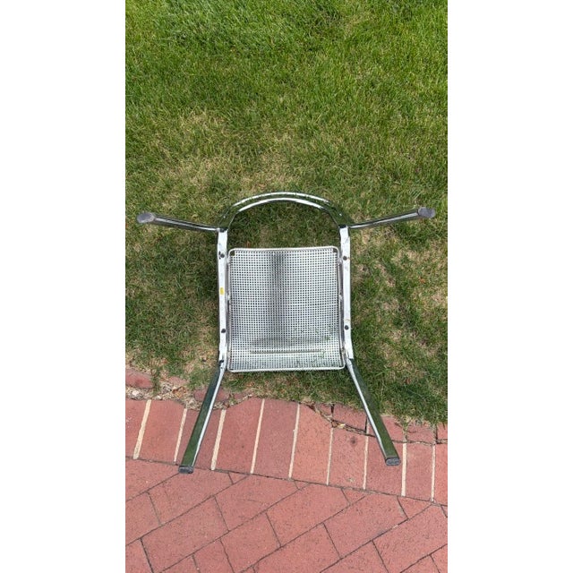 Arrben Arrben Chrome Dining Chair With Perforated Steel Seat, Italy, Circa 1970s For Sale - Image 4 of 7