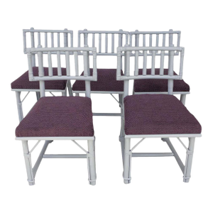 Mid 20th Century Ficks Reed Style Far Horizon Style Bamboo Boho Chic Chairs - Set of 5