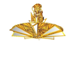 French Art Deco Lamp in Gilded Bronze, 1920s