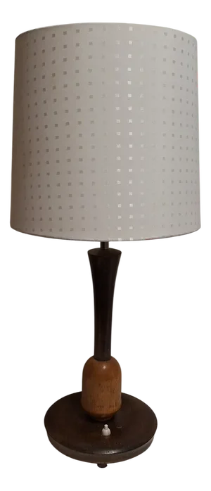 German Art Deco Table Lamp in Turned and Stained Maple, 1930s