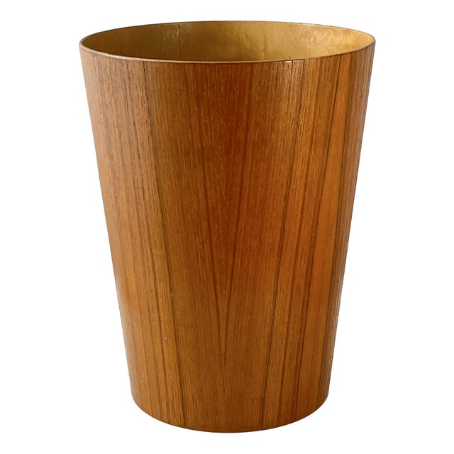 Conical Teak Wastepaper Basket by Martin Aberg for Servex, Sweden, 1960s For Sale