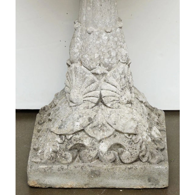 Large English Vintage Bird Bath on Column Base With Seashell ...
