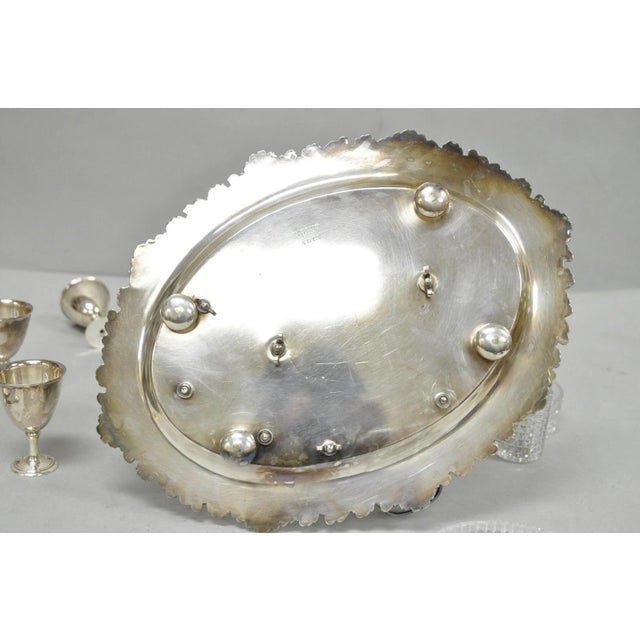 Antique Victorian Silver Plated Footed Cut Glass Breakfast Set Toast Rack W Tray For Sale - Image 18 of 18