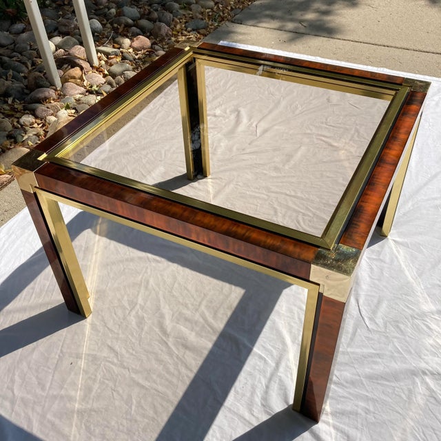Romeo Rega Mid-Century Modern Faux Tortoiseshell & Brass End Table For Sale - Image 4 of 13
