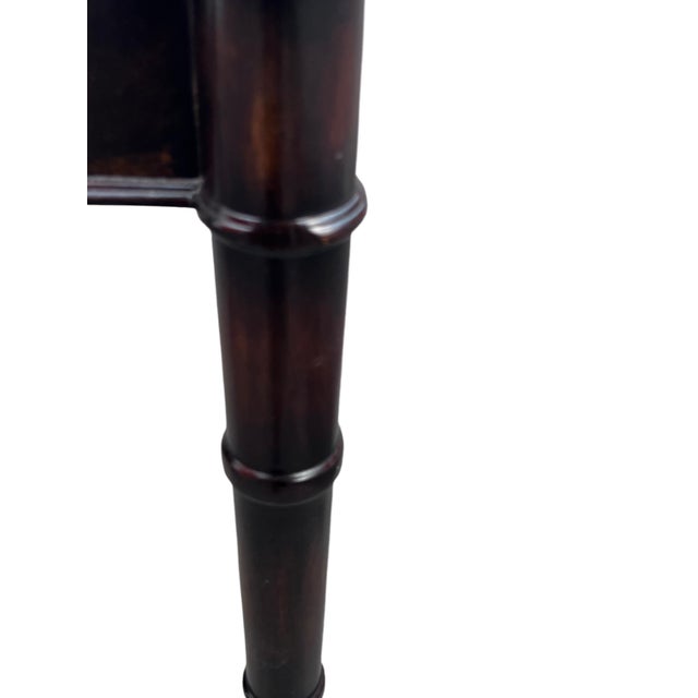 Late 20th Century Faux Bamboo Leather Top Writing Desk For Sale - Image 12 of 18