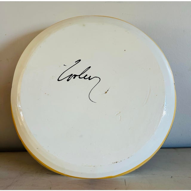 Large Studio Pottery Hand Painted Serving Bowl by Donna Toohey For Sale In Philadelphia - Image 6 of 8